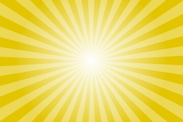Yellow Background with White Sun Ray. Pattern of Starburst. Abstract Rustic Yellow Texture with Light of Sunburst. Radial Beam of Sunlight. Retro Background with Flash. Design of Sunbeams.
