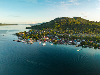 Morning View in Saparua, Central Maluku, Indonesia