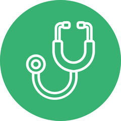 Stethoscope Vector Line White Circles Multicolors