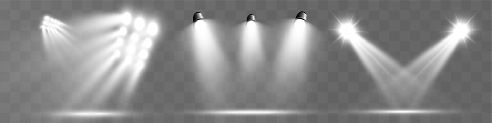Obraz premium Realistic spotlights for lighting.Equipment for illumination. 