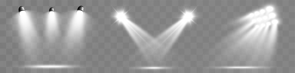 Naklejka premium Realistic spotlights for lighting.Equipment for illumination. 