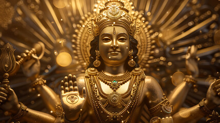 Obraz premium Vishnu, wallpaper, god of wealth and prosperity