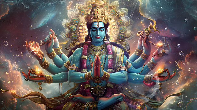 Vishnu, wallpaper, god of wealth and prosperity