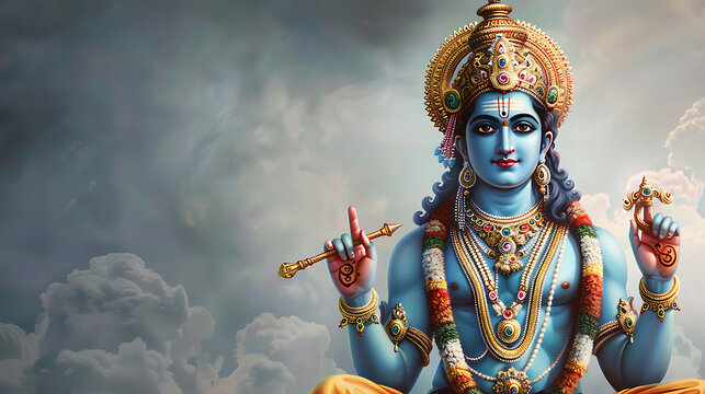 Vishnu, wallpaper, god of wealth and prosperity