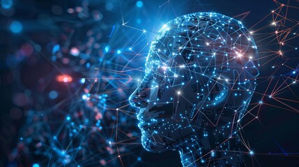 An abstract and futuristic depiction of a digital neural network, with glowing lines and nodes intricately connected, symbolizing the complexity and connectivity of modern technology and AI.