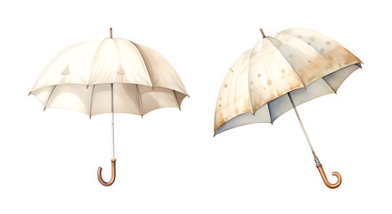 Umbrella, watercolor clipart illustration with isolated background.