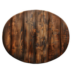 Fototapeta premium Rustic Oval Wooden Table with Rich Grain Detailing and Dark Finish