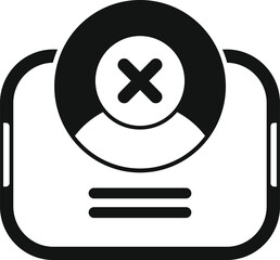 Smartphone is showing user account being blocked, concept for account suspension or access denied