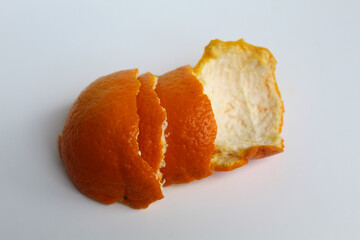 Orange peels, isolated on white background