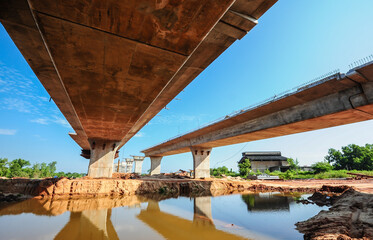 Construction of a bridge across the river