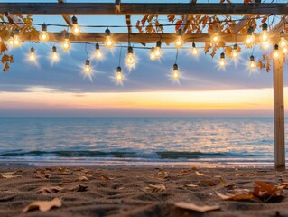 Golden Hour Glow on a Beachside Pergola