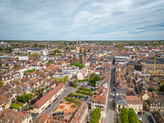 Aerial View Over Moulins, Allier, Central France