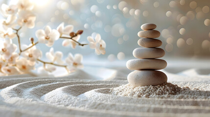 Obraz premium minimalist luxury taupe background, front view focus, ideal for wellness and spa product displays
