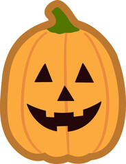 Cute Halloween pumpkin shaped gingerbread cookies vector.
Isolated Halloween pumpkin ginger cookie image.