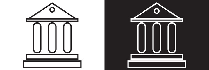 government building icon vector