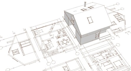 house plan 3d illustration