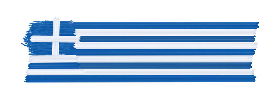 geece flag with paint strokes on transparent background