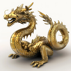Fototapeta premium 33D dragon in white background vector image