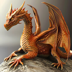 Fototapeta premium 33D dragon in white background vector image
