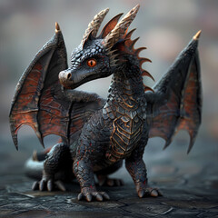 Fototapeta premium 33D dragon in white background vector image