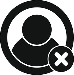 Black silhouetted bust in a circle with a red canceled symbol overlaid