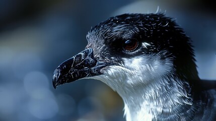 Majestic Close-Up of Jamaican Petrel's Beak, a Rare Endemic Species in the Caribbean Sea