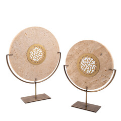 luxury decorative stone and metal objects isolated on white