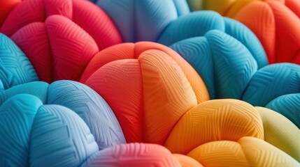 Obraz premium 3D puff texture fabric with vibrant colors resembling an inflatable mattress, offering a playful and textured appearance.