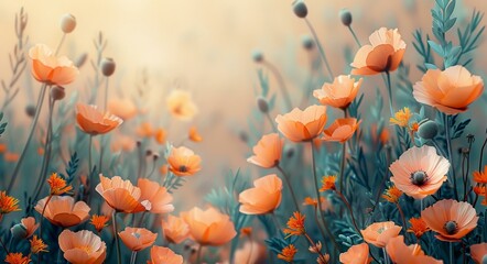Vibrant Field of Poppies on a Sunny Day