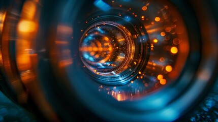 Macro View of Camera Lens