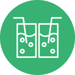 Drinks Vector Line White Circles Multicolors