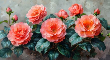 Painted Peonies, Rose Artwork