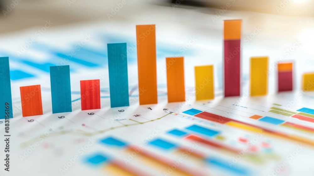 Poster a set of bar graphs comparing sales performance between different product categories in a retail rep