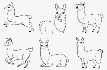 Ultimate Llama Line Art Collection