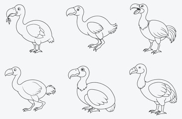 Majestic Dodo Line Art Collection