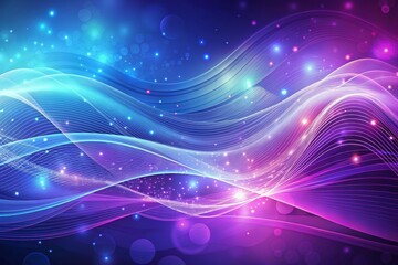 Obraz premium Purple blue abstract wavy background with particles
