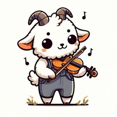 cut animal playing violin