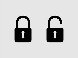 Lock icon set isolated vector illustration