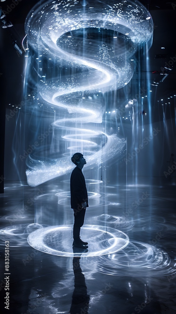 Poster mesmerizing ai powered light and motion installation transforms public space into immersive experien
