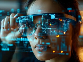 Smart Glasses Projecting Augmented Reality Overlays for Seamless Communication and Interaction with Virtual Elements