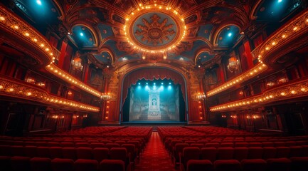 Obraz premium Grand Theater Interior with Red Seats