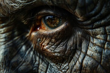 Naklejka premium wrinkled skin, with its complex network of fine lines and deep furrows