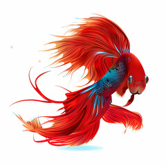 Obraz premium 3D fighting fish in white background vector image