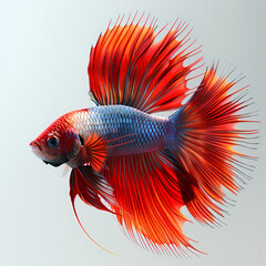 Fototapeta premium 3D fighting fish in white background vector image