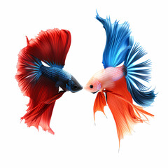 Fototapeta premium 3D fighting fish in white background vector image