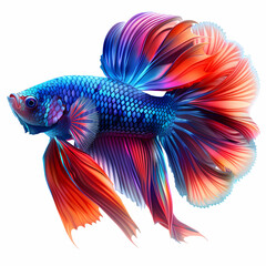 Fototapeta premium 3D fighting fish in white background vector image