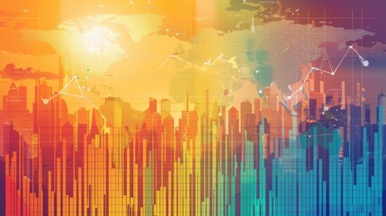 An infographic showing temperature trends over decades, highlighting the upward trajectory due to global warming.