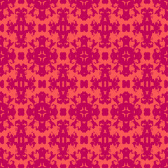 Oriental style damask floral tile modern lux fabric design textile swatch ladies dress, man shirt all over print block. Handmade. Print for textiles. Grunge texture. Vector illustration.