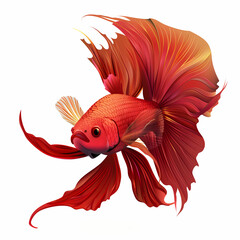 Fototapeta premium 3D fighting fish in white background vector image
