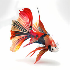 Fototapeta premium 3D fighting fish in white background vector image